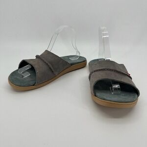 Oliberté Slides Womens 41 US 10/10.5 Suede Leather Sandals Map Sole Ethiopia